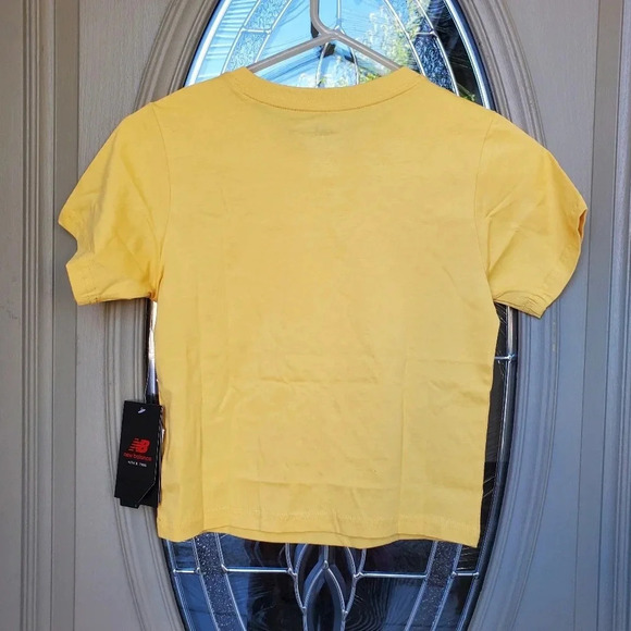 NEW BALANCE | Active Logo Graphic Cropped Tee in Yellow sz XS - Picture 4 of 6